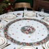 Скатерть d220 cm круглая, "морозко.снегири" цвет: красный,  полиэстер 100% Lefard (986-006-26)