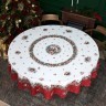 Скатерть d220 cm круглая, "морозко.снегири" цвет: красный,  полиэстер 100% Lefard (986-006-26)