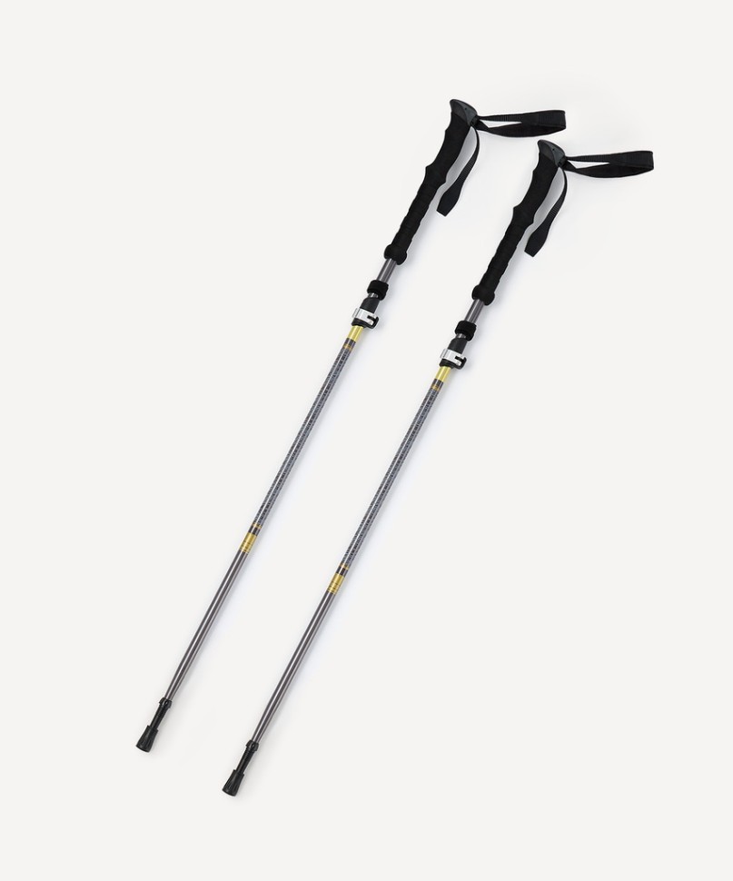 Треккинговые палки Berger Hiking Peak, 120-135 см, 4-секционные, складные, темно-серый/горчичный (2119450)