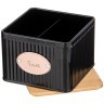Банка agness "черное золото"для чайных пакетиков 11*11*7 см (790-178) 