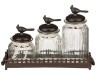 Набор банок для сыпучих продуктов из 3 шт."птичка" на металл.подставке 1400/1000/750 мл.37*13*27 см. Dalian Hantai (222-264) 