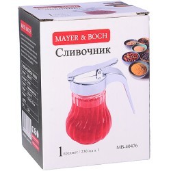 Сливочник с крышкой 230 мл стекло/нерж Mayer&Boch (40476)