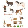 Набор фигурок животных cерии "На ферме": Ферма игрушка, корова, овцы, петух, жеребенок, фермеры, инвентарь - 21 предмет (ММ205-068)
