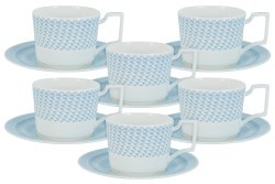 Чайный набор Блюз, 6 чашек 0,25 л, 6 блюдец - NG-I190302L-T6 Naomi