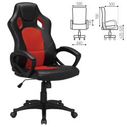 Кресло компьютерное Brabix Rider EX-544 экокожа черно-красное 531583 (1) (72999)