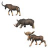 Набор фигурок животных серии "Мир диких животных": Антилопа, носорог, лось (набор из 3 фигурок) (MM211-283)