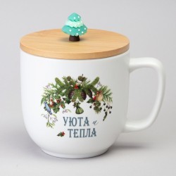 Кружка lefard winter story 390мл с бамбуковой крышкой мал.уп.=6шт Lefard (756-468)