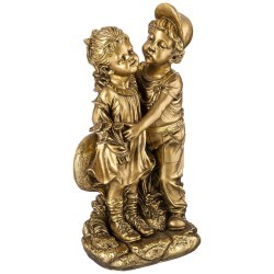 Фигурка "мальчик целует девочку"  33*20*50 см цвет: бронза с позолотой ИП Шихмурадов (169-353)