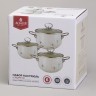 Набор кастрюль эмалированный, серия "dandelion" 6пр. 2,0/2,8/3,8л диа.18/20/22см Agness (943-105)