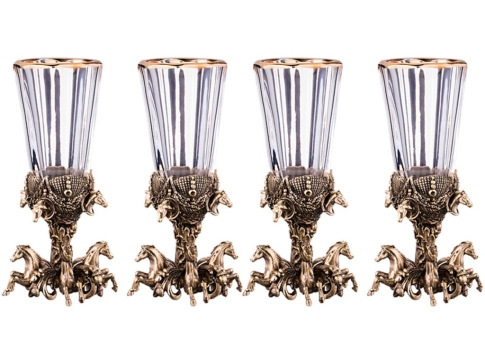 Набор из 4-х лафитников для водки "лошади" 50 мл. Lefard (385-129)