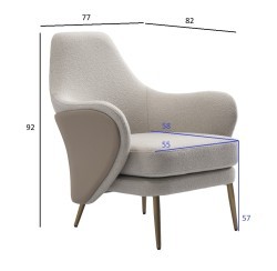 Кресло Selvino иск.мех / экокожа 77*82*92см (TT-00015266)