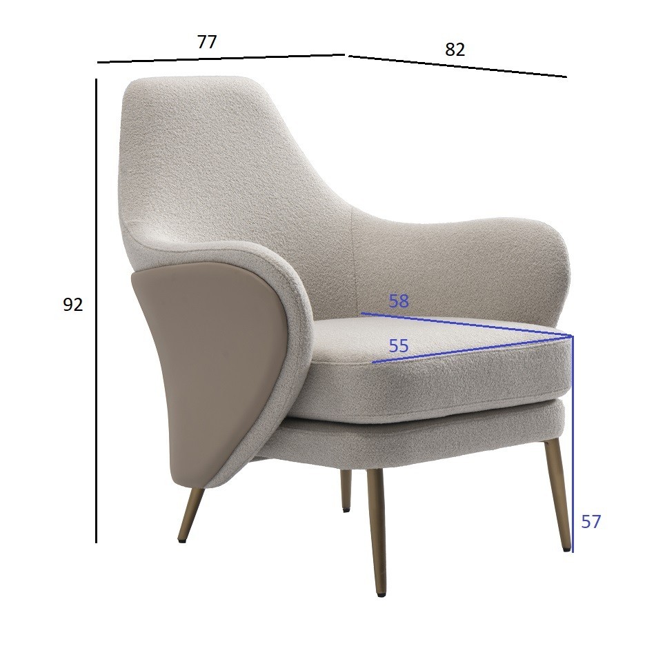 Кресло Selvino иск.мех / экокожа 77*82*92см (TT-00015266)