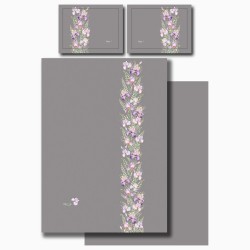 Кпб 1,5 спальный "irises" серый, сатин, хлопок 100%, под.150х210-1шт,пр.180х220-1шт,нав.50х70-2шт Lefard (989-003-14)