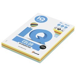Бумага цветная для принтера IQ Color А4, 160 г/м2, 100 листов, 5 цветов, RB02 (65635)