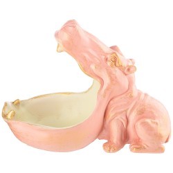Шкатулка декоративная для мелочей "бегемот",  30*22см  цвет: розовый с золотом ИП Шихмурадов (169-335)