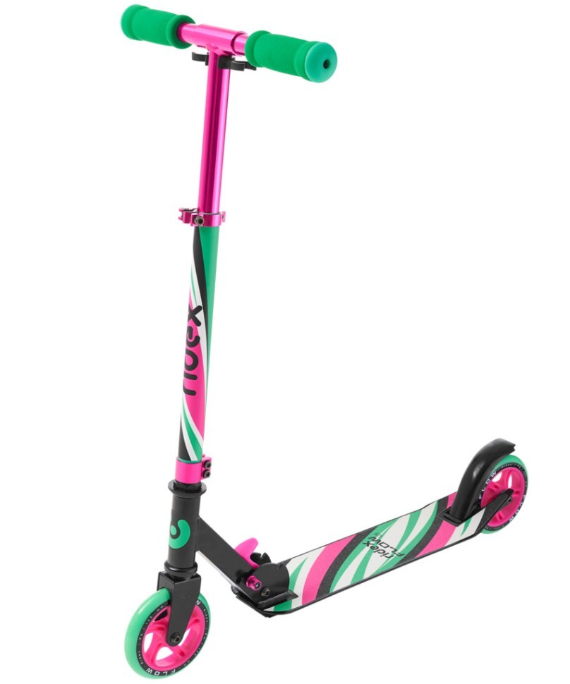 Самокат 2-колесный Flow 125 мм, розовый/зеленый (1965790)