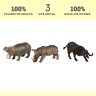 Набор фигурок животных серии "Мир диких животных": Бегемот, буйвол, носорог (набор из 3 фигурок) (MM211-284)