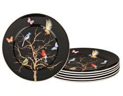 Набор тарелок закусочных lefard "райские птицы" 6 шт. 21 см черный Lefard (264-753)