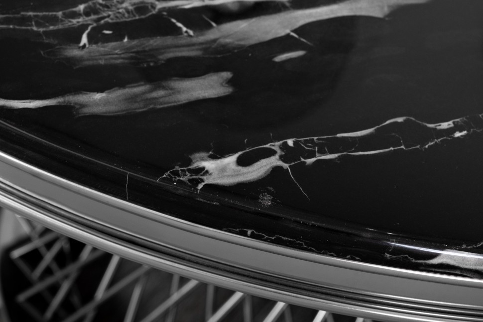 Стол обед иск.мрам Nero Alicanto/хром d120*75 (TT-00014978)