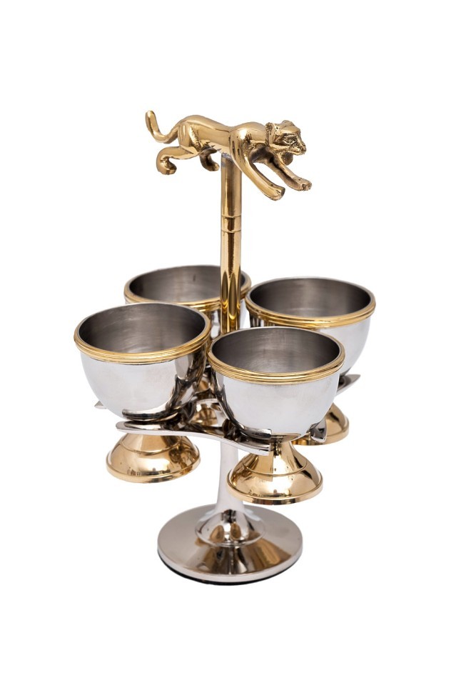 Подставка для яиц "Леопард" латунь цвет хром d11*18см (TT-00011196)