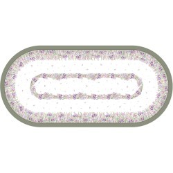 Скатерть  овальная  "ирисы" ,140х300см,100% хлопок,твил c пропиткой белый Lefard (850-743-42)