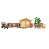 Набор фигурок животных cерии "На ферме": Ферма игрушка, лев, крокодил, олененок, квадроцикл, фермер, инвентарь - 15 предметов (ММ205-080)