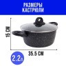 Кастрюля алюм 2.2л 20см МРАМ/КРОШ (25078)