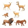Набор фигурок животных серии "Мир диких животных": Семья львов и семья оленей (набор из 6 предметов) (MM211-285)