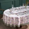 Скатерть  овальная  "ирисы" ,160х220см,100% хлопок,твил c пропиткой белый Lefard (850-743-41)