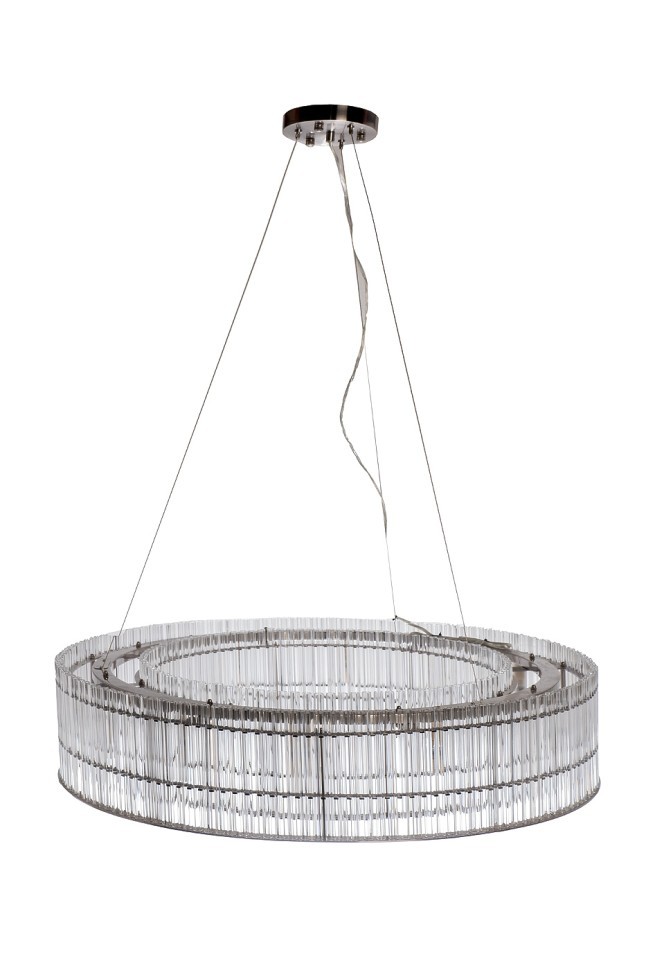 Люстра подвесная никель/стекло прозрач. d85*h150см (TT-00013038)