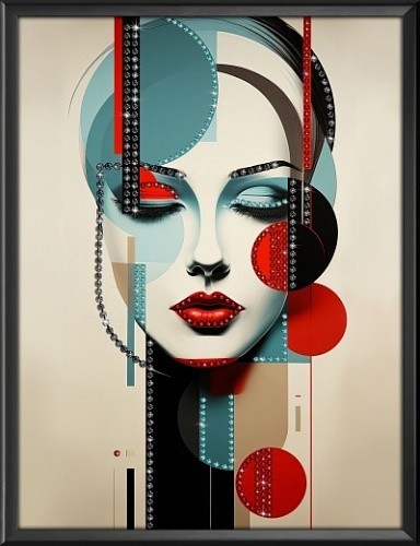 Картина Девушка Арт с кристаллами Swarovski (3054)