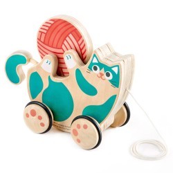 Игрушка для малышей каталка - погремушка  "Игривый котенок" (E0366_HP)