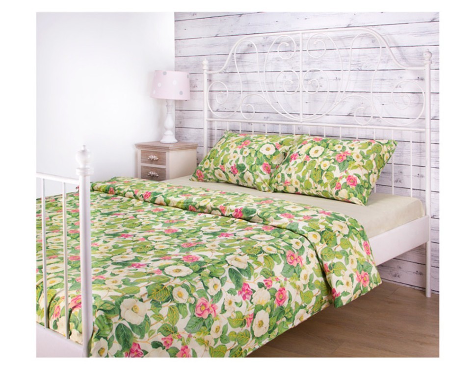 Кпб 2-х спальный "жасмин" под 175х215 -1шт., пр (цвет св.желтый) 220х250  -1шт., нав 70х70-2шт SANTALINO (984-704)