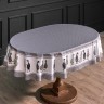 Скатерть овальная "family farm",140х180см, серый 100% хлопок,твил c пропиткой Lefard (850-750-4)