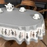 Скатерть овальная "family farm",140х180см, серый 100% хлопок,твил c пропиткой Lefard (850-750-4)