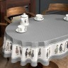 Скатерть овальная "family farm",140х180см, серый 100% хлопок,твил c пропиткой Lefard (850-750-4)