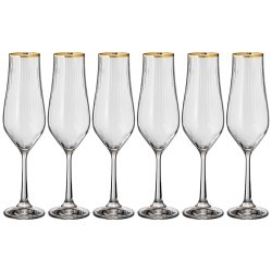 Набор бокалов для шампанского из 6 штук "golden celebration" 170мл Bohemia Crystal (674-803)