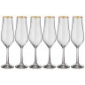 Набор бокалов для шампанского из 6 штук "golden celebration" 170мл Bohemia Crystal (674-803)