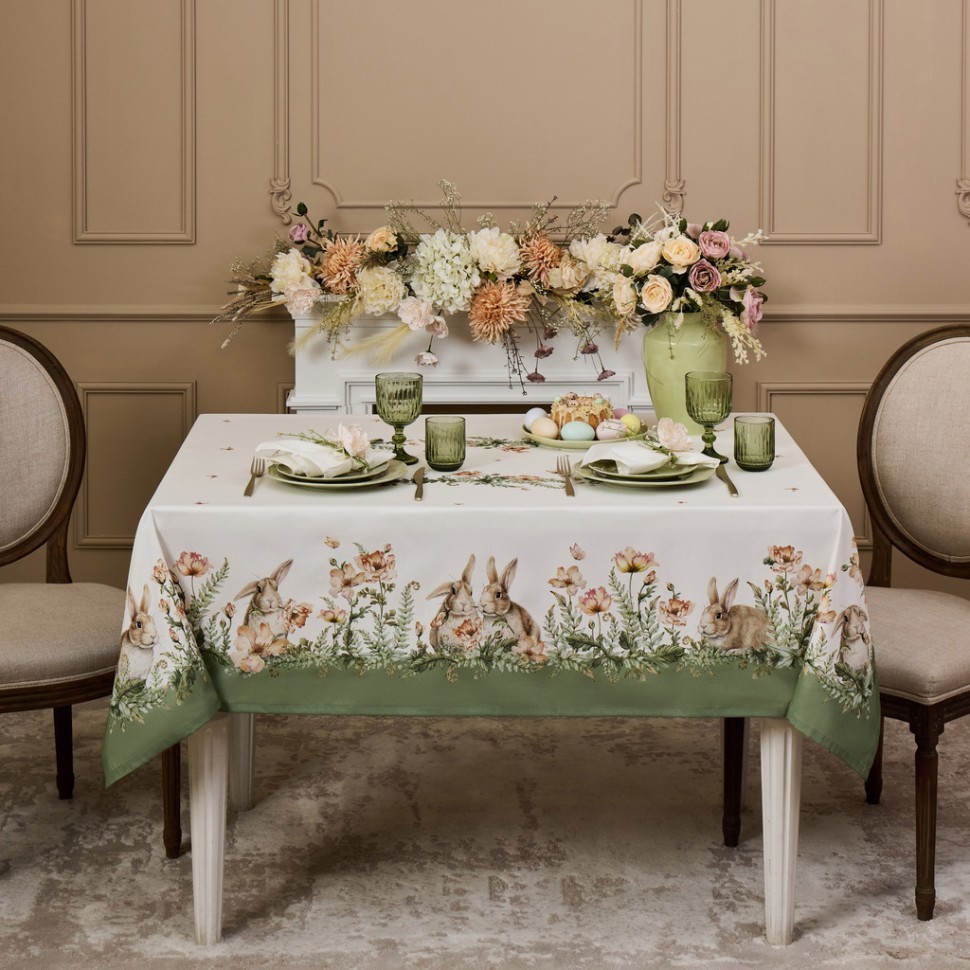 Скатерть"sense" 140х180см,зеленый ,100%хлопок, твил с пропиткой Lefard (850-753-2)