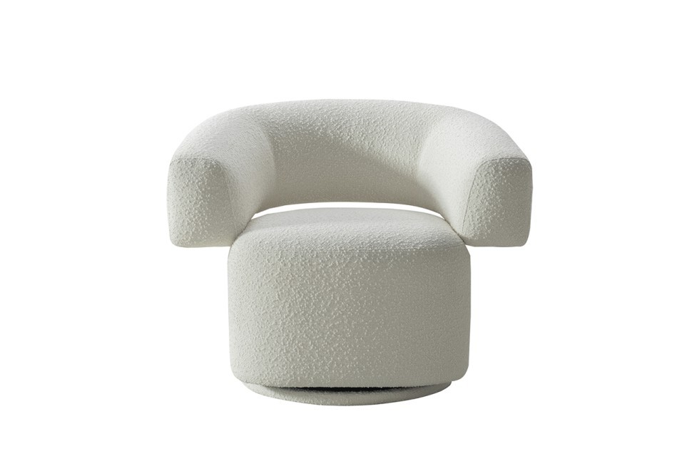 Кресло поворотное Lugano букле белое 90*76*68см (TT-00013199)