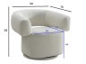 Кресло поворотное Lugano букле белое 90*76*68см (TT-00013199)