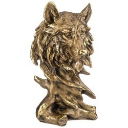 Фигурка декоративная "волк" 15*27 см цвет: бронза с позолотой ИП Шихмурадов (169-412)