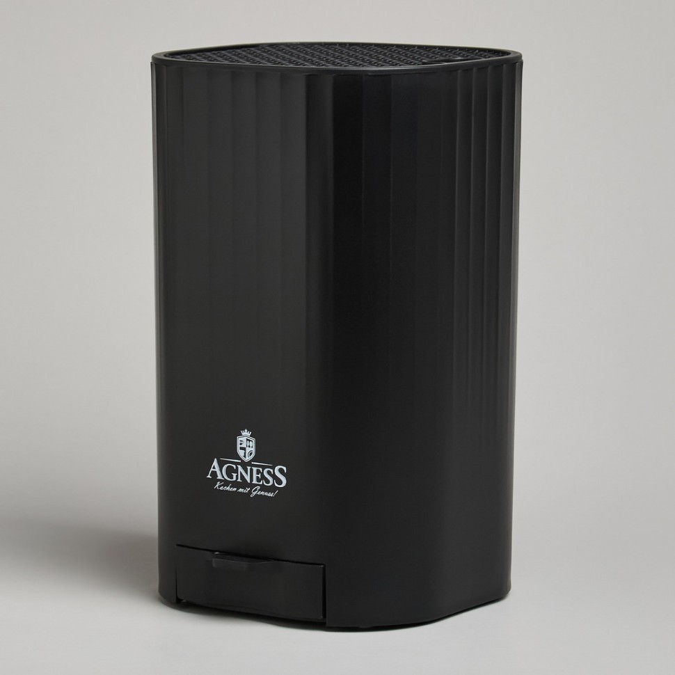 Подставка для ножей agness с точильным камнем 13,6*14,6*23 см Agness (907-321)