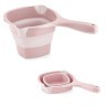 Ковш складной 1л розовый пластик/силикон (L-00857PK)