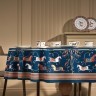 Скатерть овальная "passage",140х180см, синий с бежевым 100% хлопок,твил c пропиткой Lefard (850-764-4)