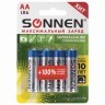 Батарейки алкалиновые Sonnen Super Alkaline LR6 (АА) 4 шт 451094 (12) (76365)