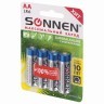 Батарейки алкалиновые Sonnen Super Alkaline LR6 (АА) 4 шт 451094 (12) (76365)