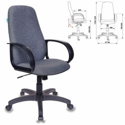 Кресло офисное Бюрократ CH-808AXSN/G ткань, темно-серое (71861)