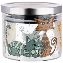 Емкость для сыпучих agness  "озорные коты", 520 мл боросиликатное стекло Agness (887-124)