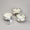 Набор кастрюль эмалированный, серия "family house" 6пр. 2,0/2,8/3,8л диа.18/20/22см Agness (943-106)